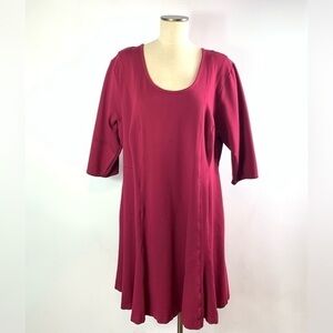 Mynt 1792 Burgundy Dress midi fit n' flare